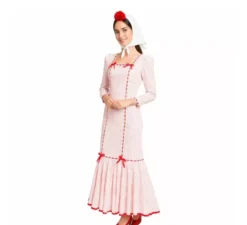 Classico costume da Chulapa bianco e rosso per donna