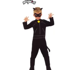 Classico costume da gatto nero da coccinella miracolosa per ragazzo