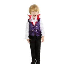 Classico costume da vampiro con mantello e colletto per neonato e bambino