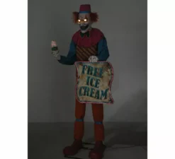 Clown gelataio alto 1,8 m con luci, suoni e movimento
