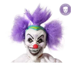 Clown Maschera con capelli viola Latex