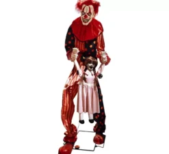Clown rapitore animato gigante con luci, suoni e movimento 65x90x220 cm