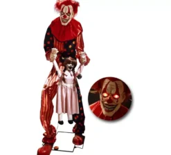 Clown rapitore animato gigante con luci, suoni e movimento 65x90x220 cm