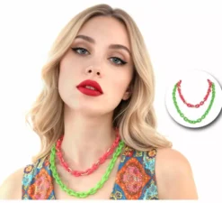 Collana anni '80 in colori neon