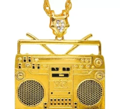 Collana con ciondolo a forma di radio e catena da 75 cm