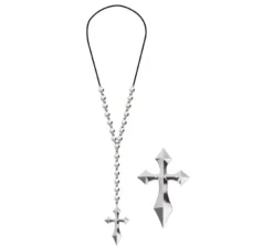 Collana con croce in metallo