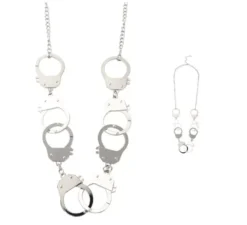 Collana con manette in argento punk