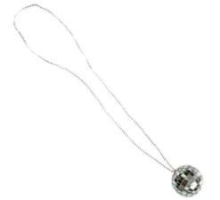 Collana con palla da discoteca in argento da 43 cm