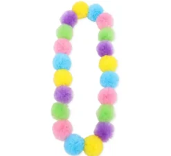 Collana con pompon Hawaii in colore pastello