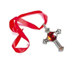 Collana croce gotica con pietra