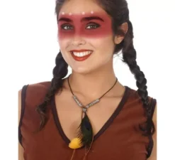 Collana da indiana con piuma nera