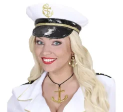 Collana e orecchini con ancora d'oro