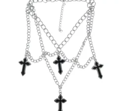 Collana gotica con 4 croci