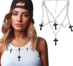 Collana gotica con 4 croci