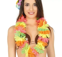 Collana hawaiana multicolore al neon