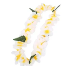 Collana Hawaii gialla e bianca 55 cm