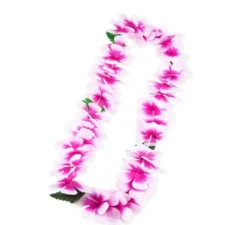 Collana Hawaii viola e bianca 55 cm