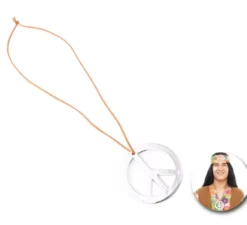 Collana in argento con cordone di pace hippie