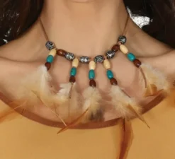 collana indiana con piume