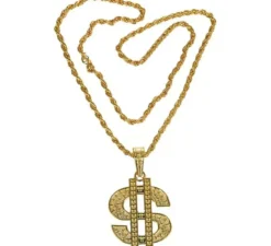 Collana in oro con pendente di simbolo del dollaro