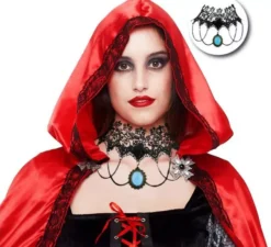 Collana in pietra rossa di pizzo gotico