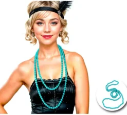 Collana lunga di perle in vari colori di 140 cm