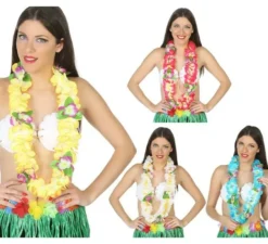 Collana multicolore hawaiana in 4 colori assortiti