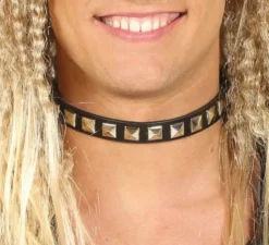 Collana punk nera e oro