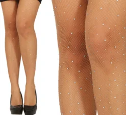 Collant a rete piccola con strass in vari colori per adulto