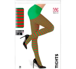 Collant a righe rosse e verdi 70 DEN