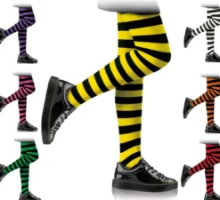 Collant da bambino a righe nere in vari colori