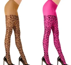 Collant da donna 70 denari con stampa leopardata multicolore