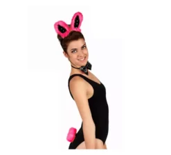 Complemento coniglietto fucsia e nero (3 pezzi)