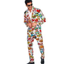Completo divertente pop art anni '60 da uomo