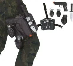 Confezione da 5 accessori per armi della polizia in plastica giocattolo