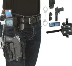 Confezione da 6 accessori per armi della polizia in plastica giocattolo