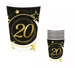 Confezione da 6 Bicchieri 20 Anni da 240 ml (90 cm)