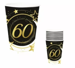 Confezione da 6 Bicchieri 60 Anni da 240 ml (9 cm)
