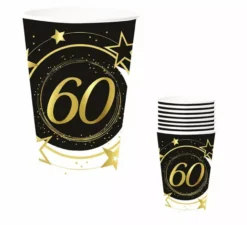 Confezione da 6 Bicchieri 60 Anni da 240 ml (9 cm)