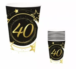 Confezione da 6 Bicchieri 40 Anni 240 ml (90 cm)