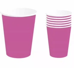 Confezione da 6 Bicchieri Fucsia Neon da 240 ml (90 cm)