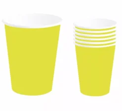 Confezione da 6 Bicchieri Giallo Fluo da 240 ml (90 cm)