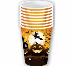 Confezione da 6 bicchieri zucca 240 ml (9 cm)