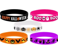 Confezione da 5 braccialetti in silicone per Halloween