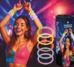 Confezione da 100 braccialetti luminosi al neon