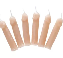 Confezione da 6 candele di cera a forma di pene