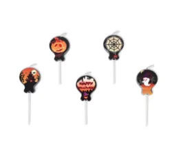 Confezione da 5 Candele Halloween da 2,6x3,5 cm