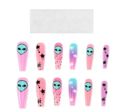 Confezione da 13 chiodi autoadesivi Alien rosa