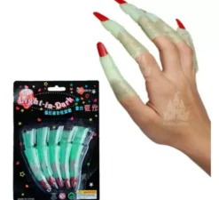 Confezione da 5 copriunghie fluorescenti strega
