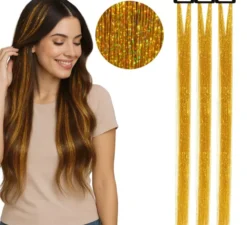 Confezione da 3 extension per capelli lucide da 50 cm in vari colori